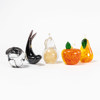 Figuriner, frukter, 5 delar, glas, högsta 14 cm