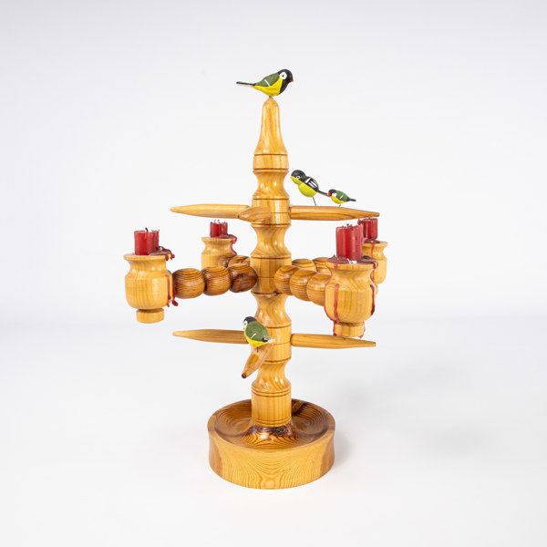 Kandelaber, s.k. "Julträd", furu, höjd 43 cm