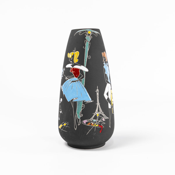 Vas, med Paris-motiv, Keto Keramik, höjd 30 cm