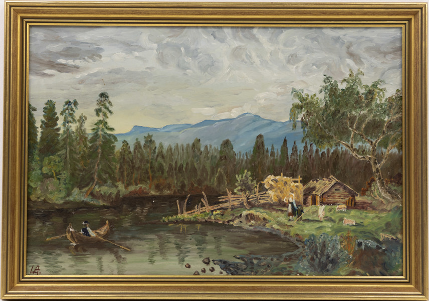 Oidentifierad konstnär, olja på duk, signerad, 56x40 cm