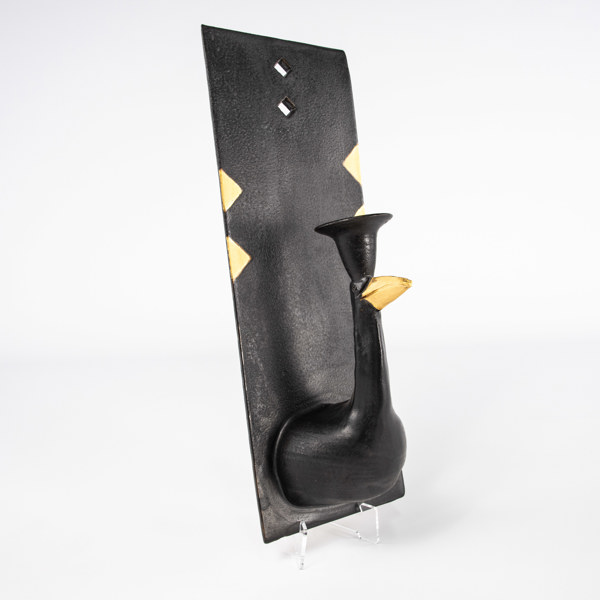 Kajsa Gustavsson, väggljusstake, keramik, signerad, höjd 30 cm