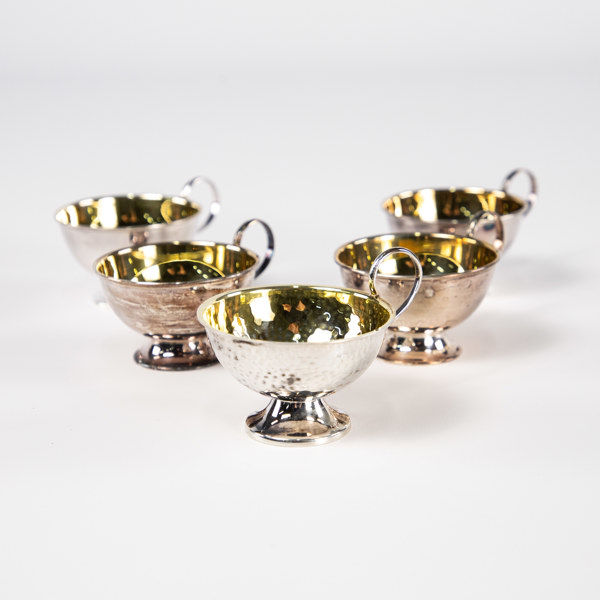 Punschbägare, 5 st, silver, vikt 160,6 gram