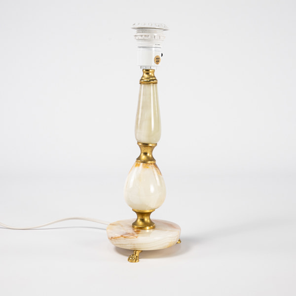 Bordslampa, onyx/gulmetall, Reijmyre Armaturfabrik, höjd 35 cm