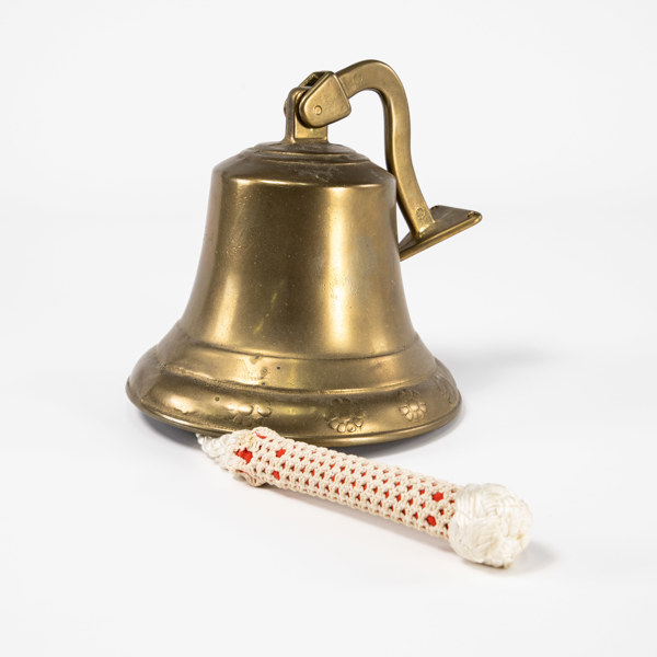 Skeppsklocka, mässing, höjd ca 20 cm