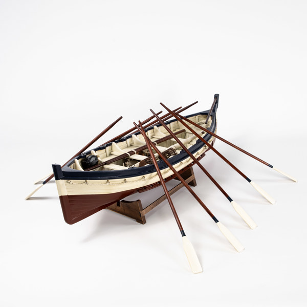 Modellbåt, trä, "Livbåt", längd 80 cm