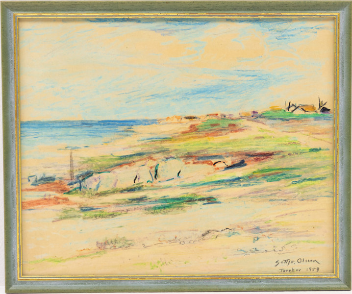 Gottfrid Olsson, pastell, signerad, 31x26 cm