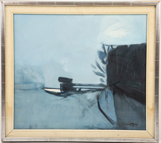 Gustaf Werder, olja på pannå, signerad, 68x60 cm