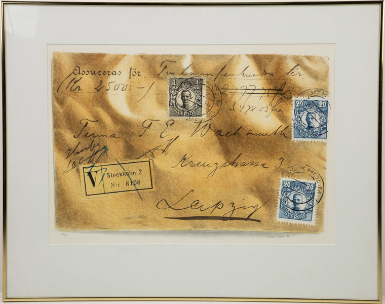 Magnus Krook, litografi, signerad, 72x57 cm