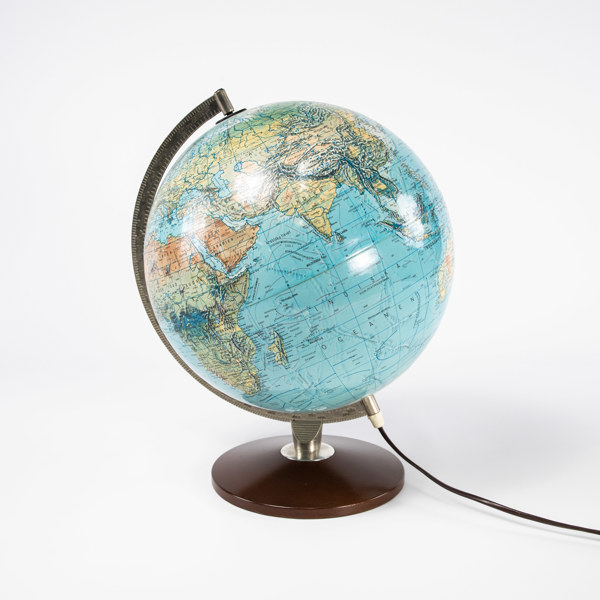Jordglob, med belysning, 1970-tal, Scanglobe, höjd 40 cm