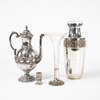 Nysilverföremål, 3 delar, bl a kanna