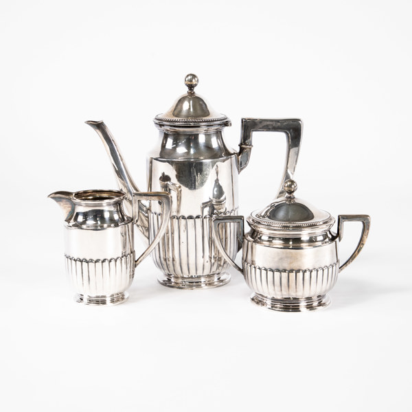 Kaffeservis, silver, 1920-tal, CAK, vikt 774,8 gram