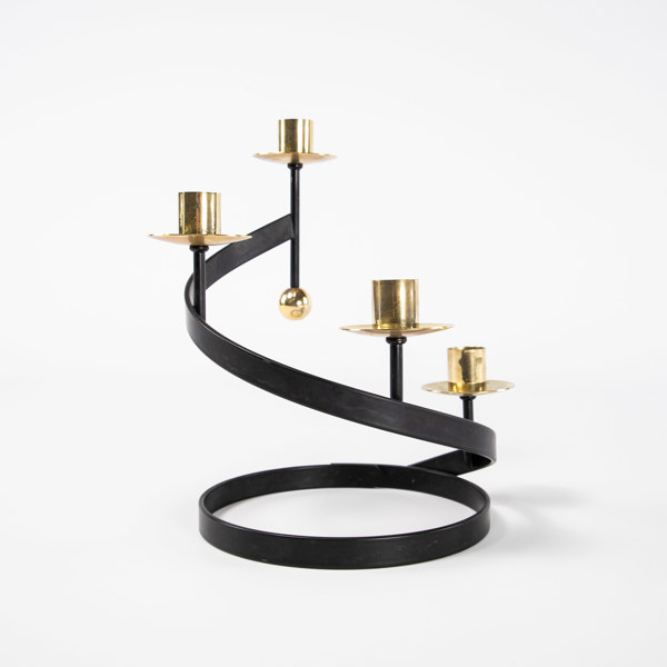 Gunnar Ander, ljusstake, "Sonat", Ystad Metall, höjd 23 cm