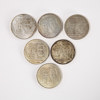 Mynt, 6 st, silver, 50 kr 1976