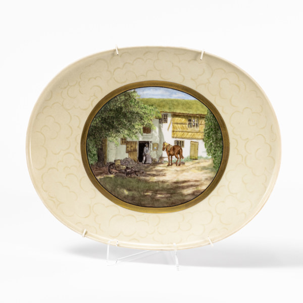 Thyra Karlinder, handmålat fat, 36 x 28 cm