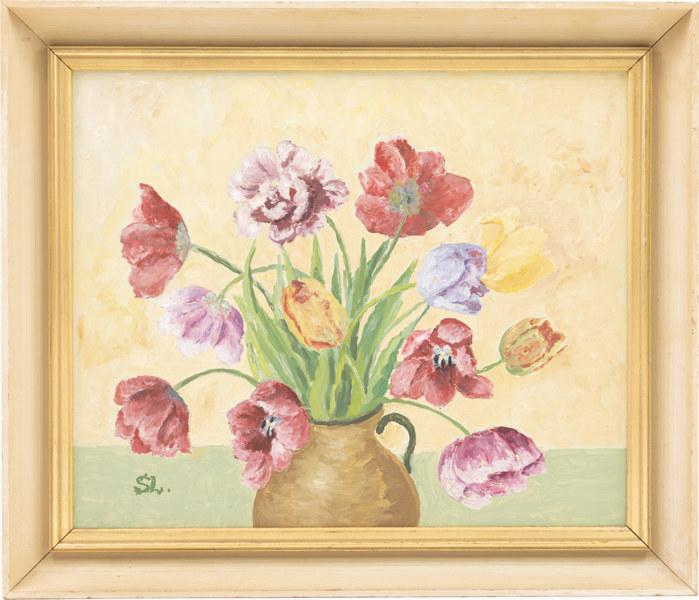 Oidentifierad konstnär, olja på pannå, signerad, 55x47 cm