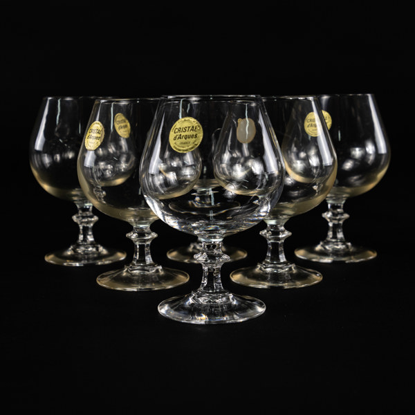 Cognacskupor, 6 st, Cristal d´Arques, höjd 12 cm