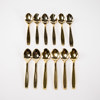 Kaffeskedar, 12 st, guldpläterade, längd 10,5 cm