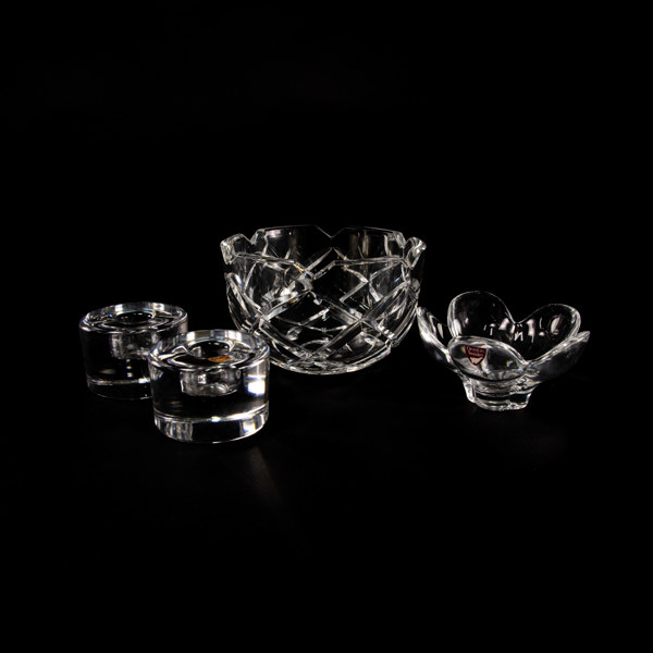 Diverse glas, 4 delar, Orrefors, Ø 14 cm och mindre