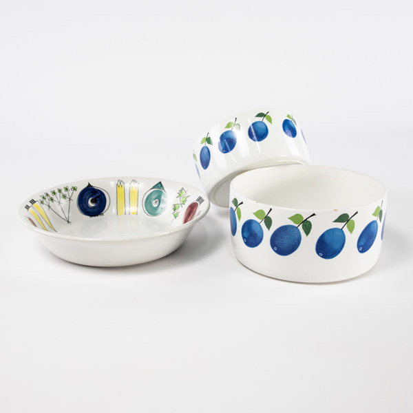 Skålar, 3 st, "Picknick", "Prunus", Ø 23,5 cm och mindre