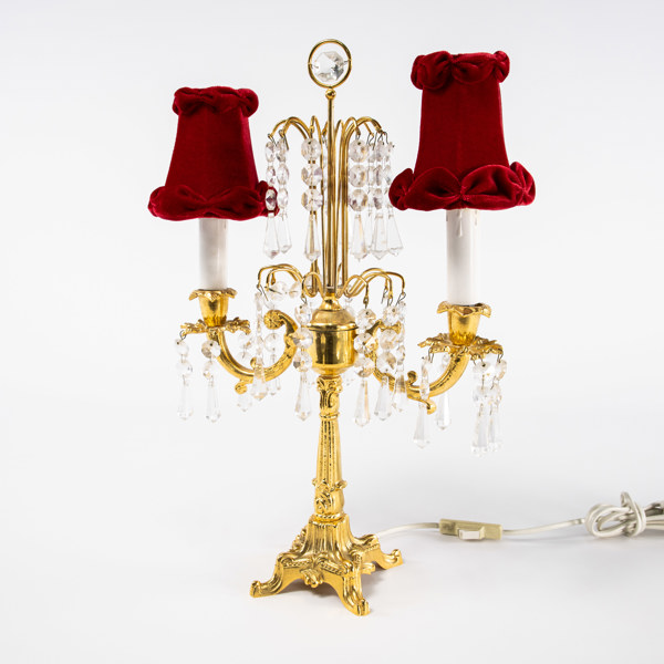 Bordslyster, gulmetall, höjd 45 cm