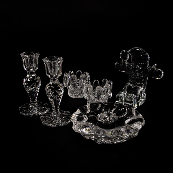 Ljusstakar, ljuslyktor, 6 delar, bl a "Sunflower", högsta 14 cm