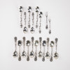 Teskedar, gafflar, 19 st, silver, 195,3 gram