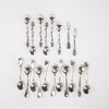 Teskedar, gafflar, 19 st, silver, 195,3 gram