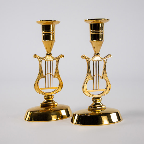 Ljusstakar, ett par, gulmetall, Bollings