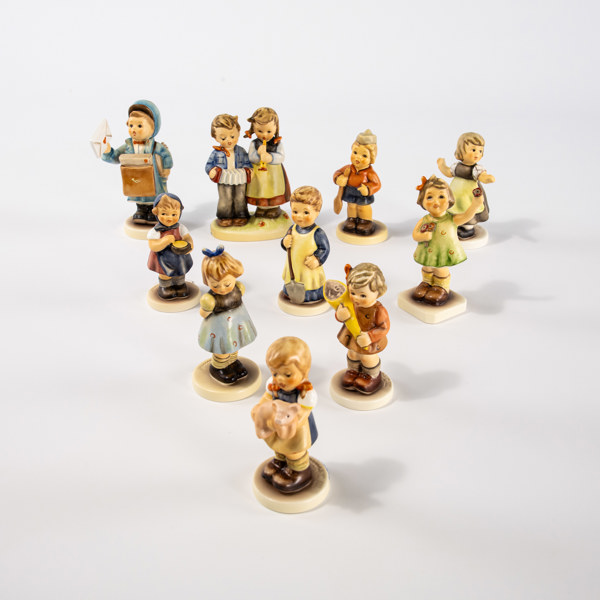 Figuriner, 10 st, Goebel, högsta 11,5 cm
