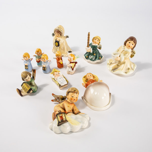 Figuriner, 11 st, bl a änglar, Goebel