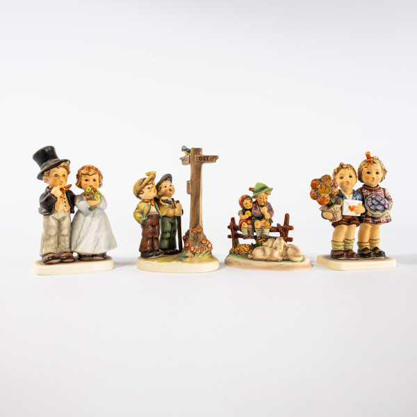 Figuriner, 4 st, Goebel, högsta 16 cm