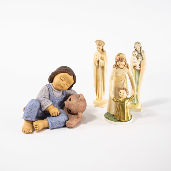 Figuriner, 4 st, Goebel, högsta 22,5 cm