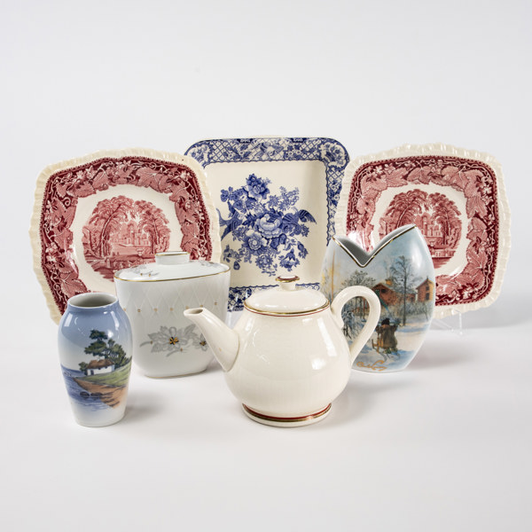 Porslin, 7 delar, bl a Rosenthal, Goebel, högsta 17 cm