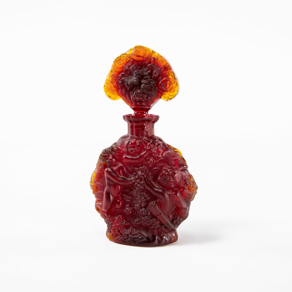 Parfymflakong, glas,  jugend, höjd 16 cm