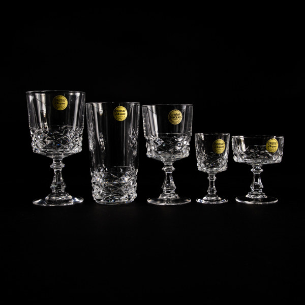 Glasservis, 60 delar, "Pompadour", Cristal d'Arques, Frankrike