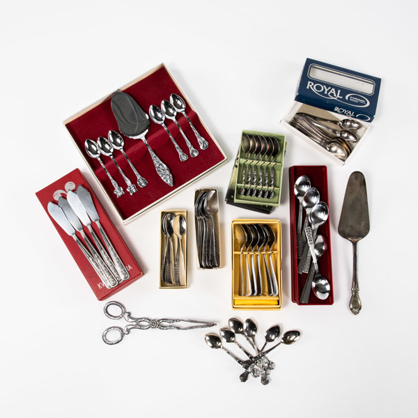 Bestick, kaffeskedar, ett parti, nysilver, stål