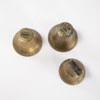 Mässingsklockor, 3 st, höjd 9 cm och mindre