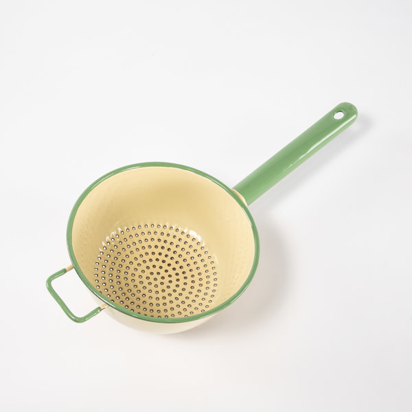 Durkslag, emalj, Kockums, längd 40 cm