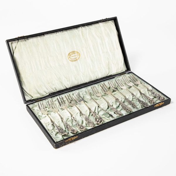 Tårtgafflar, 12 st, silver