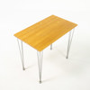 Avlastningsbord, björk/stål, längd 85 cm