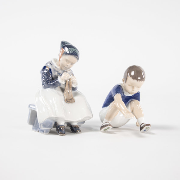 Figuriner, 2 st, Royal Copenhagen, B&G, högsta 15 cm