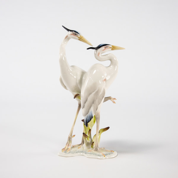 Figurin, fågelpar, Hutschenreuther, höjd 20 cm