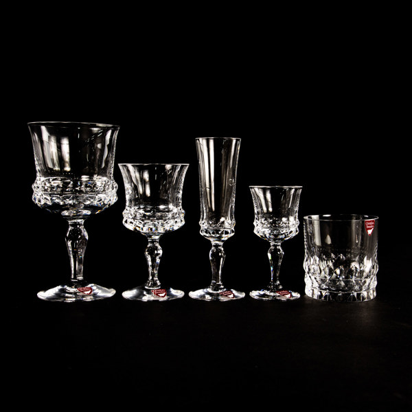 Ingeborg Lundin, glasservis, 58 delar, "Silvia", Orrefors