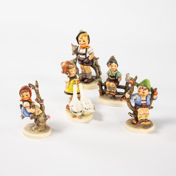 Figuriner, 5 st, Hummel, Goebel, högsta 13 cm
