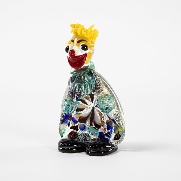 Figurin, clown, Murano, höjd 16 cm