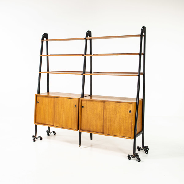 Bokhylla, teak, 60-tal, Wirserums nya Möbelfabrik, längd 168 cm