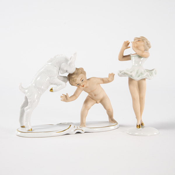 Figuriner, 2 st, Wallendorf, högsta 14 cm