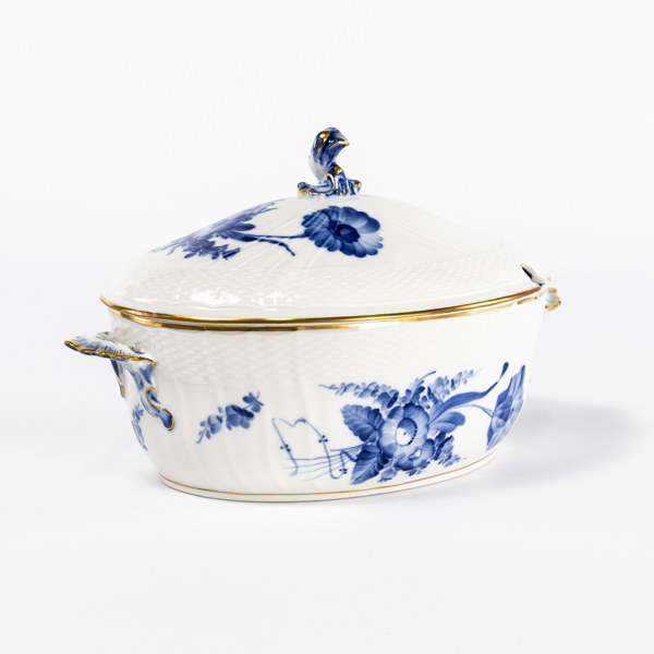 Terrin, "Blå Blomst", 1666, guldkant, Royal Copenhagen