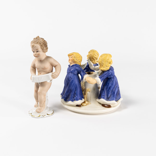 Figurin, ljusstake, Wallendorf, Goebel, högsta 16 cm