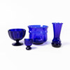Blått glas, 4 delar, delvis apoteksglas